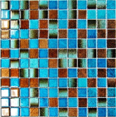 CR 5079 Мозаика Crystal Фольгированная бирюзово-коричневая 30x30